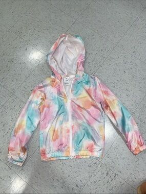 Pastel Tie-Dye Kids' Hooded Windbreaker Jacket little girl 6x 6y 6 lemon kiss